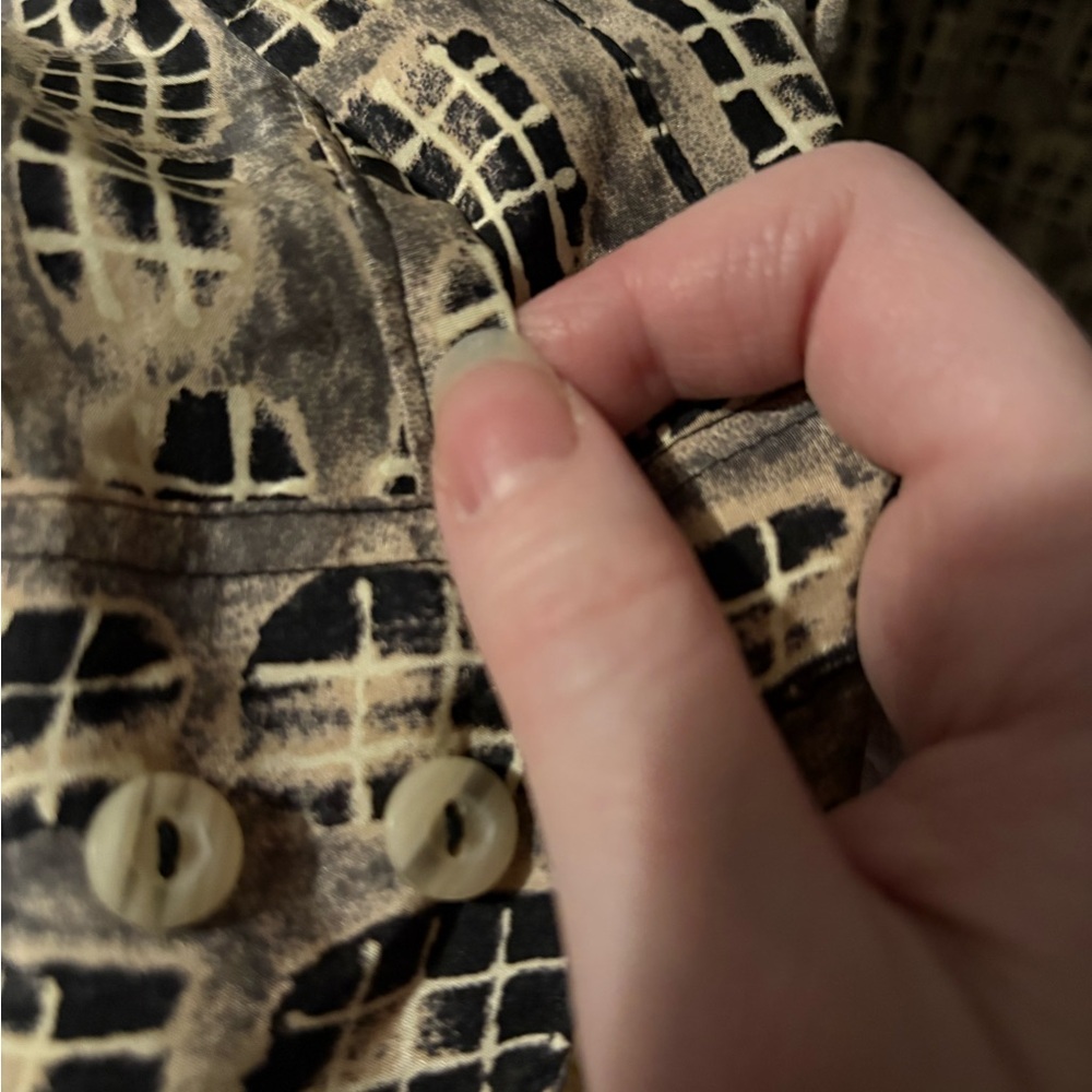 Burma Bibas Geometric 100% Silk Print vintage Shirt size L - Picture 7 of 7
